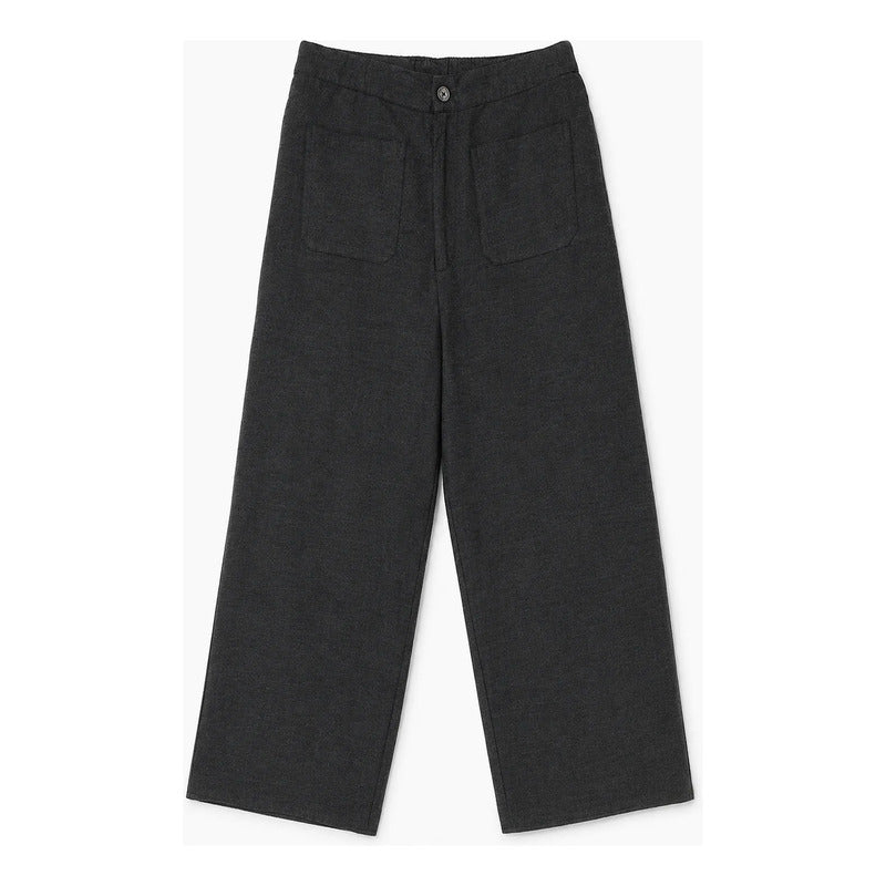 Pantalon Ligero Holgado Para Mujer Mod.27592 Marca Stop® Negro Lisa M