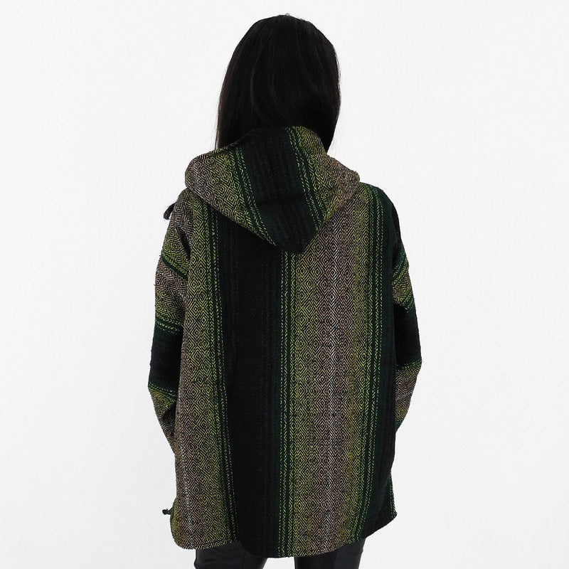 Suéter Poncho Canguro Artesanal Hoodie Acrilico Colores