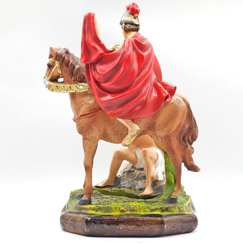 Imagen Religiosa De Resina San Martin Caballero 25cm Multicolor