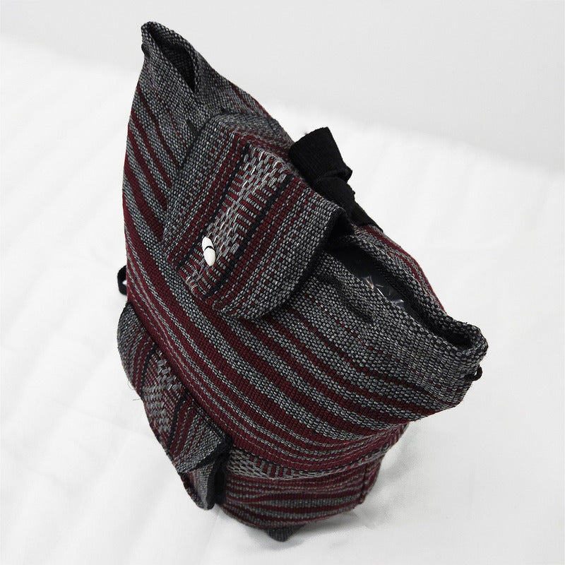 Mochila Artesanal Tejida Tipo Morral Con Bolsillo Frontal 10kg