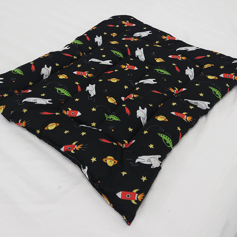 Tapete Estampado Y  Acolchado Transportadora Para Mascota