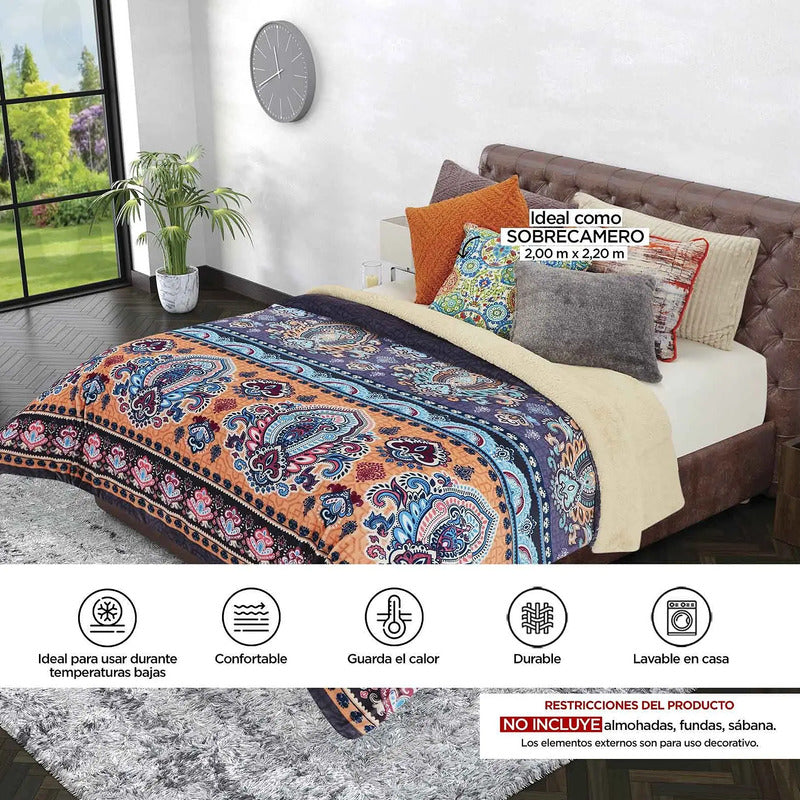 Edredón Borrega Soft Sobrecamero 2x2.20m Marca Providencia® Multicolor Marruecos