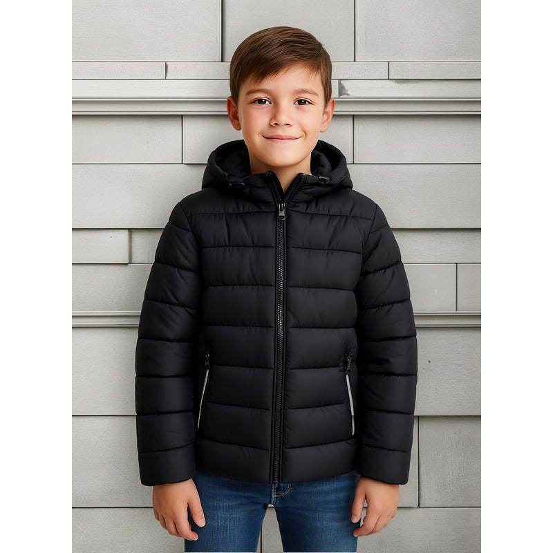 Chamarra Reflectante Para Niño Mod.7458 Marca Mayoral® Negro 8 Lisa