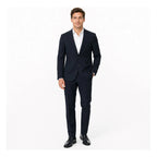 Traje Para Hombre Tejido Elastico Mod.59734 Marca Puro Ego® Azul Oscuro Lisa 44