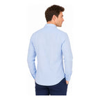 Camisa Para Hombre Con Cuello Ajustable 13062 Manchester® Celeste Lisa 14.5