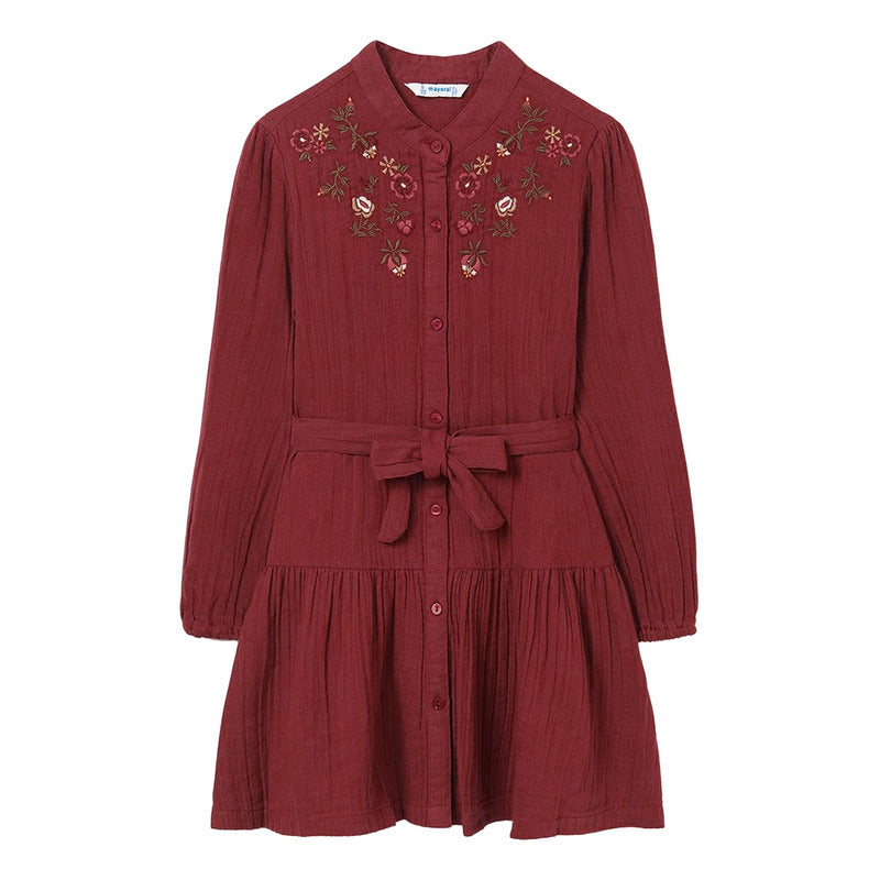 Vestido Cómodo Para Niña Mod.7941 Granate Marca Mayoral® Granate Liso 18 Años