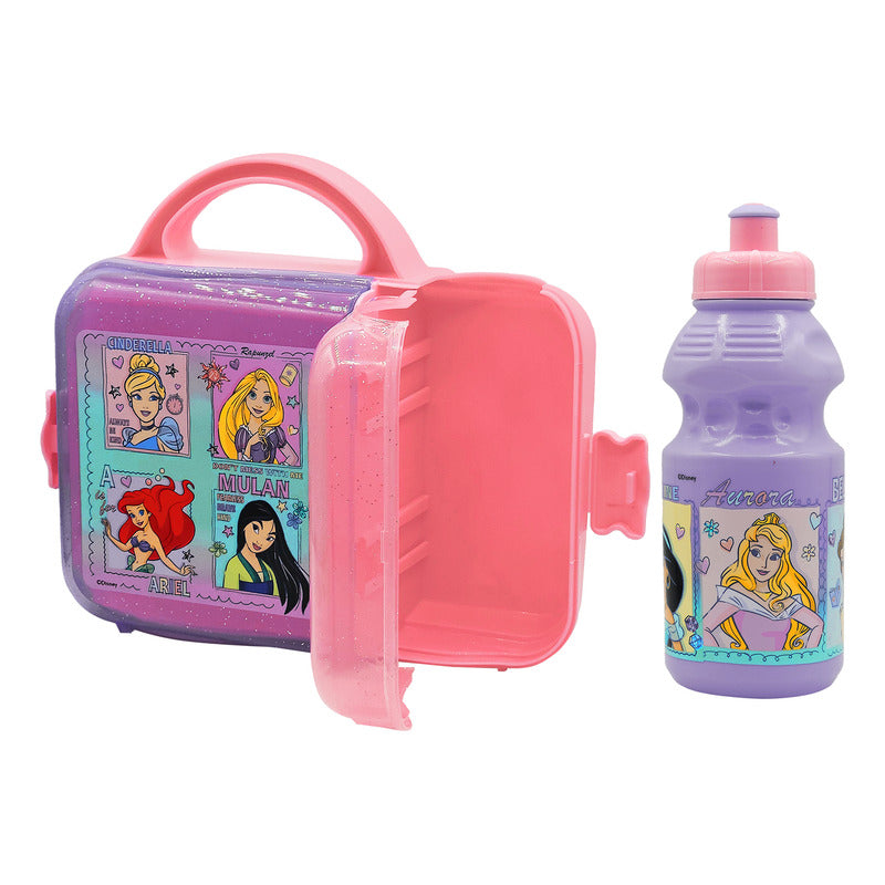 Lonchera Infantil De Plástico Con Botella Diseños Varios