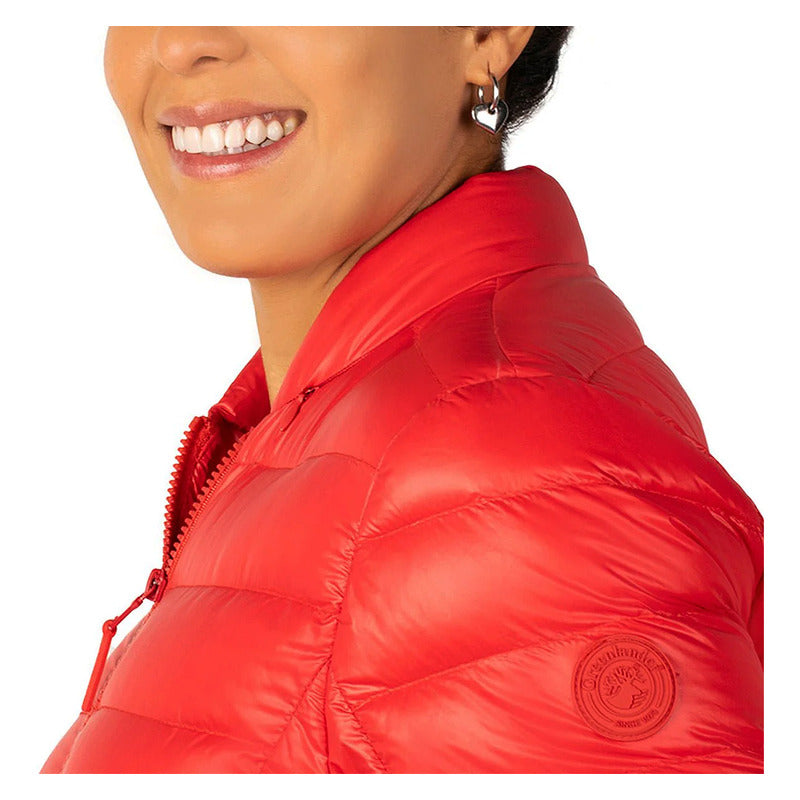 Chamarra Capitonada Mod.dw86-pol7096 De Pluma Greenlander® Rojo Xg Lisa