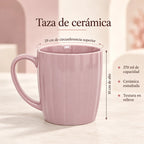 Taza De Cerámica Acanalada 370ml Estilo Nórdico Violeta 1744-98 Acanalada
