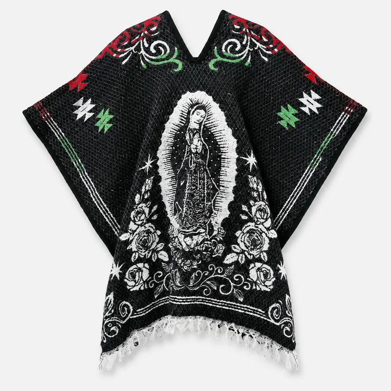 Jorongo Gaban Artesanal Mexicano Colores Virgen Tricolor Virgen Xg