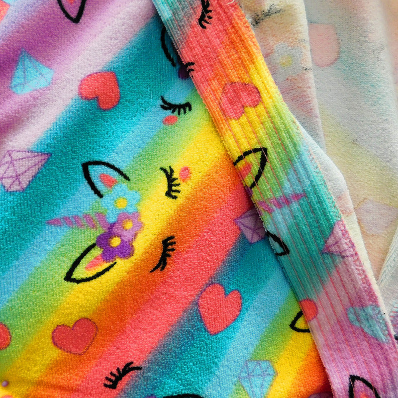 Bata De Baño Microfibra Estampada Diseños Animados