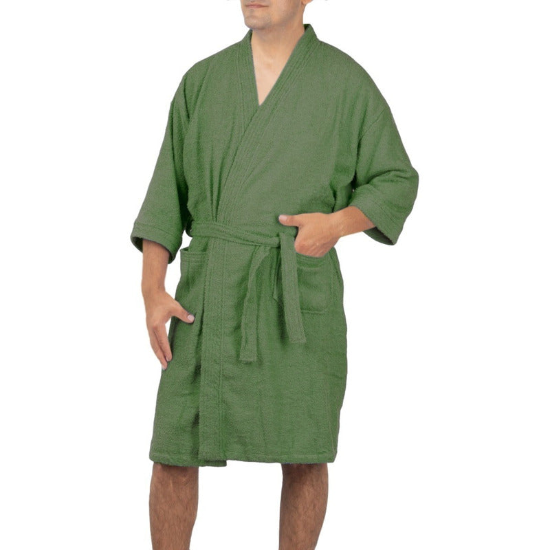 Bata De Baño Unisex Absorbente Unitalla Tela Suave Ligera