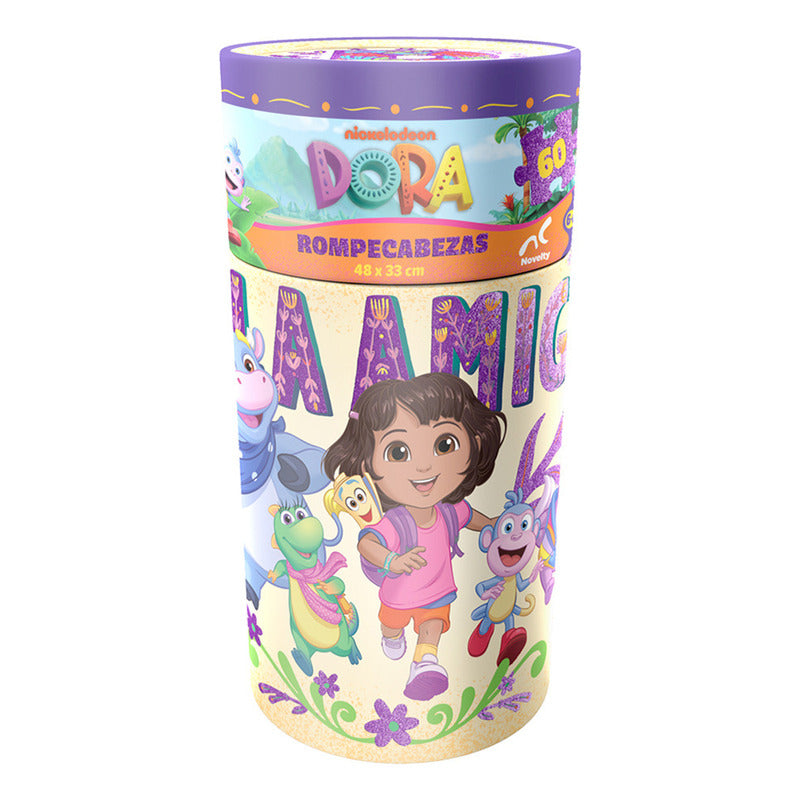 Rompecabezas Dora La Exploradora Infantil 60 Piezas Cilindro