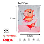 Cobertor Ligero Super Suave Matrimonial Diseños Providencia® Capibara Ballet 850 G Multicolor