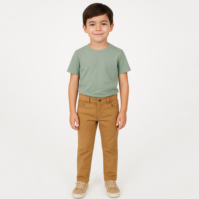 Pantalón Sarga Para Niño Mod.509 Marca Mayoral® Camel Liso 6