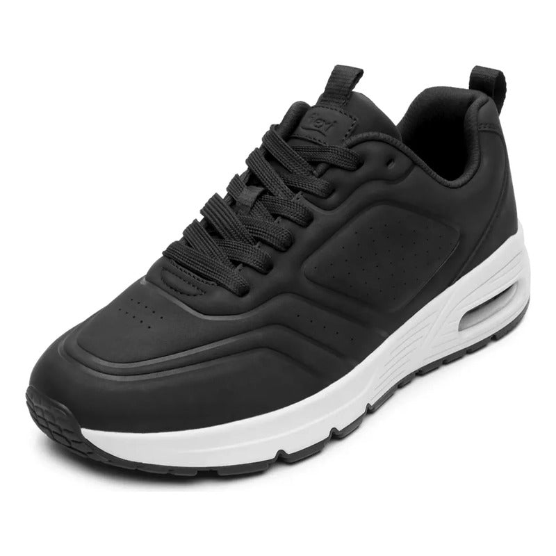 Tenis Con Cápsula De Aire Para Hombre M.422403 Marca Flexi® Negro Lisa 27.5 Mx
