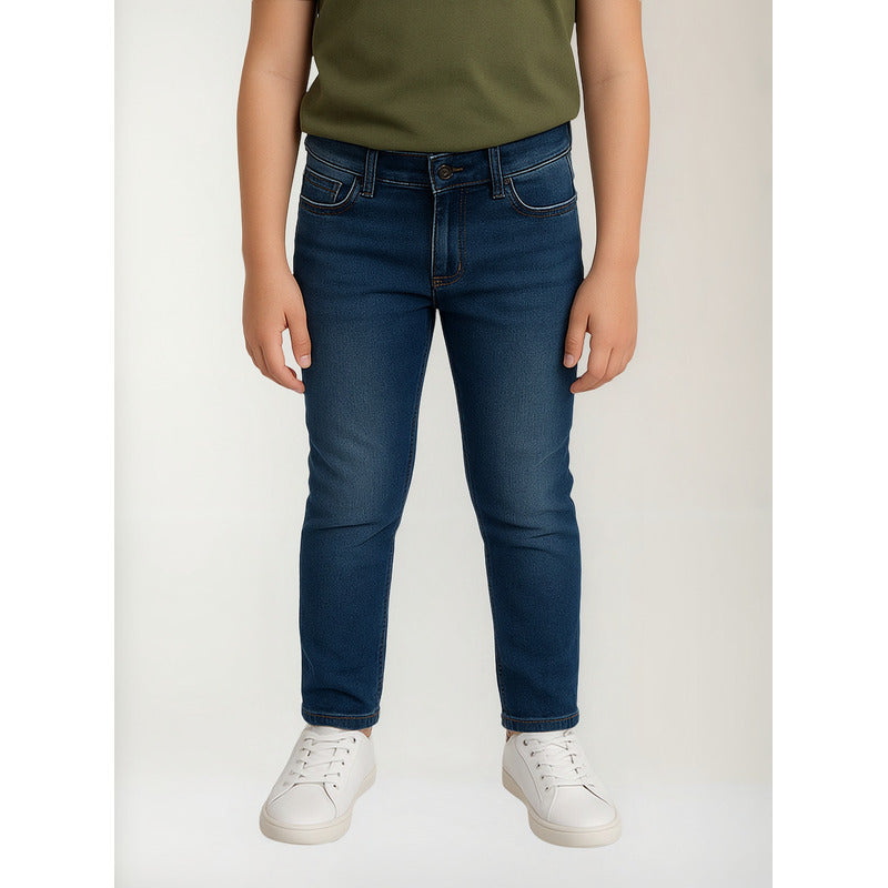Pantalón Mezclilla Para Niño Mod.7585 Marca Mayoral® Azul Claro Liso 16