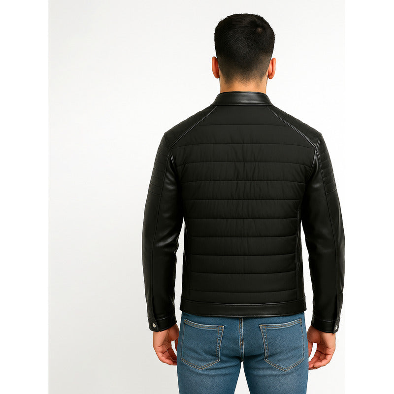 Chamarra Hombre Con Detalles En Vinipiel Mod. D45307 Bobois®