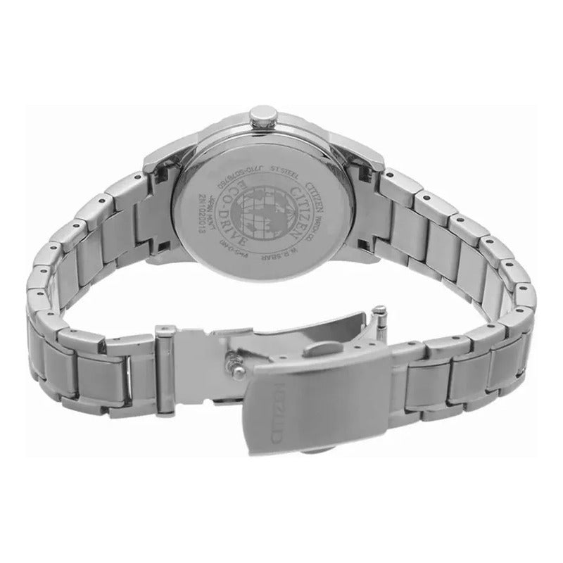 Reloj Analógico Para Mujer Fe6010-50a Eco Drive Citizen® Plateado Blanco
