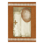 Set Para Bautizo Vela+concha+toalla+caja De Madera