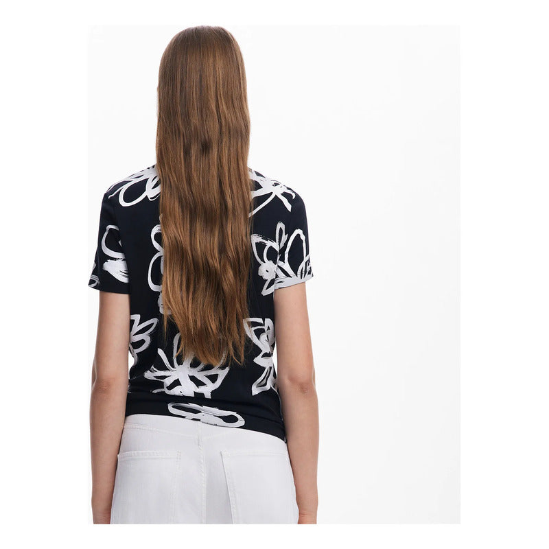 Blusa Casual Para Mujer Con Diseño Artístico Marca Desigual® Multicolor 25swtk26
