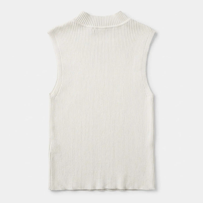 Blusa Cuello Alto Casual Para Mujer O43200 Marca Bobois® Beige Lisa Ch