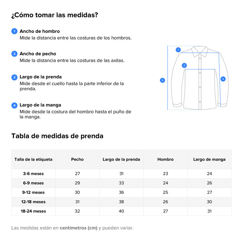 Camisa Cuello Mao Para Bebé Mod.217-3794al Marca Losan®