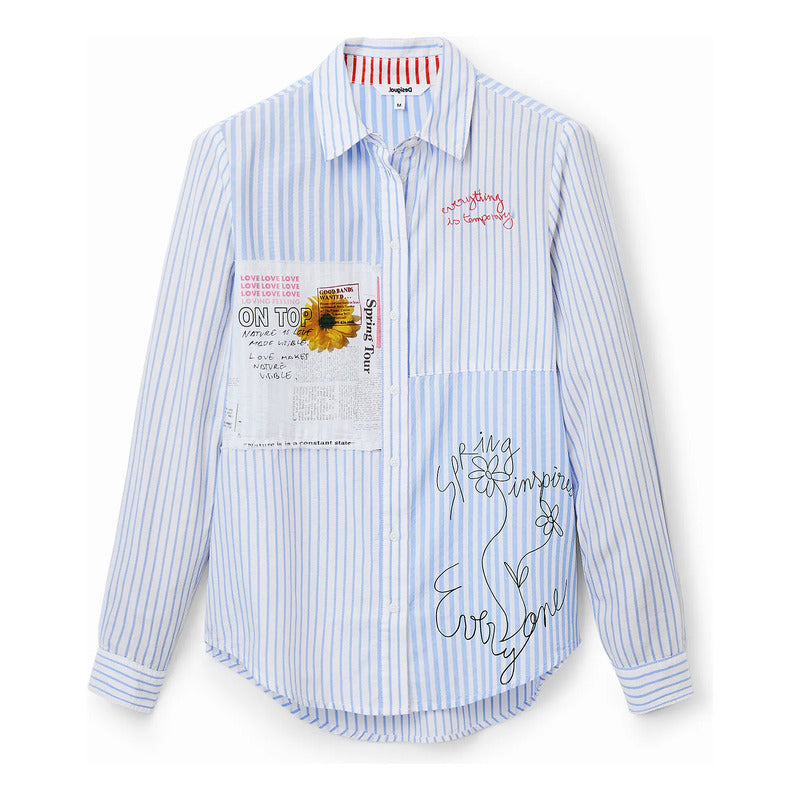 Camisa Casual Para Mujer Mod. 23swcw43/5151 Desigual® Multicolor Rayas Xs