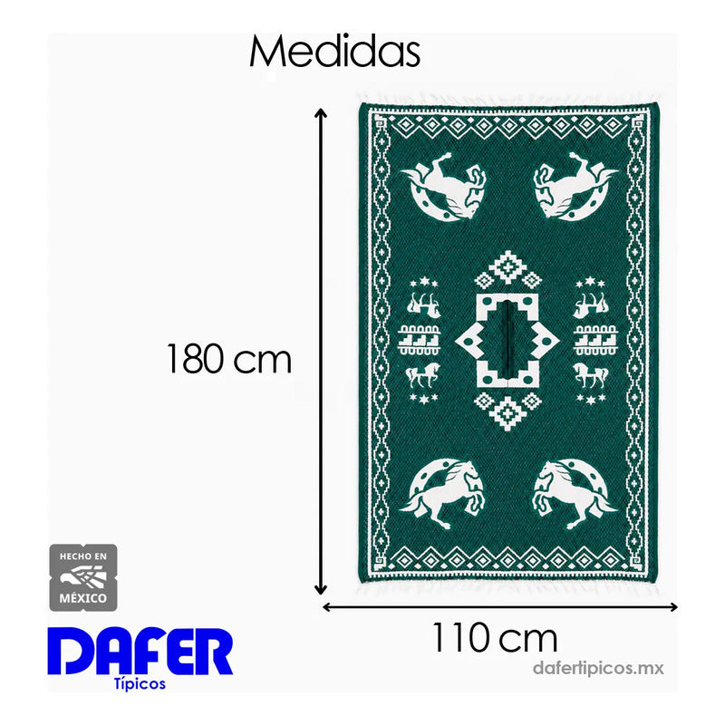 Jorongo Gaban Artesanal Mexicano Colores Caballos Herradura Verde Oscuro Caballos Herraduras Xg