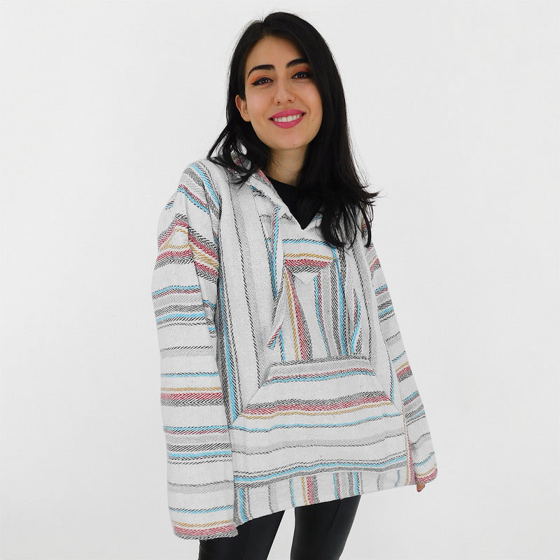 Suéter Poncho Canguro Artesanal Hoodie Acrilico Colores