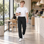 Pantalón Para Hombre Formal Bolsillo Oculto G61301 Bobois® Negro Lisa 31