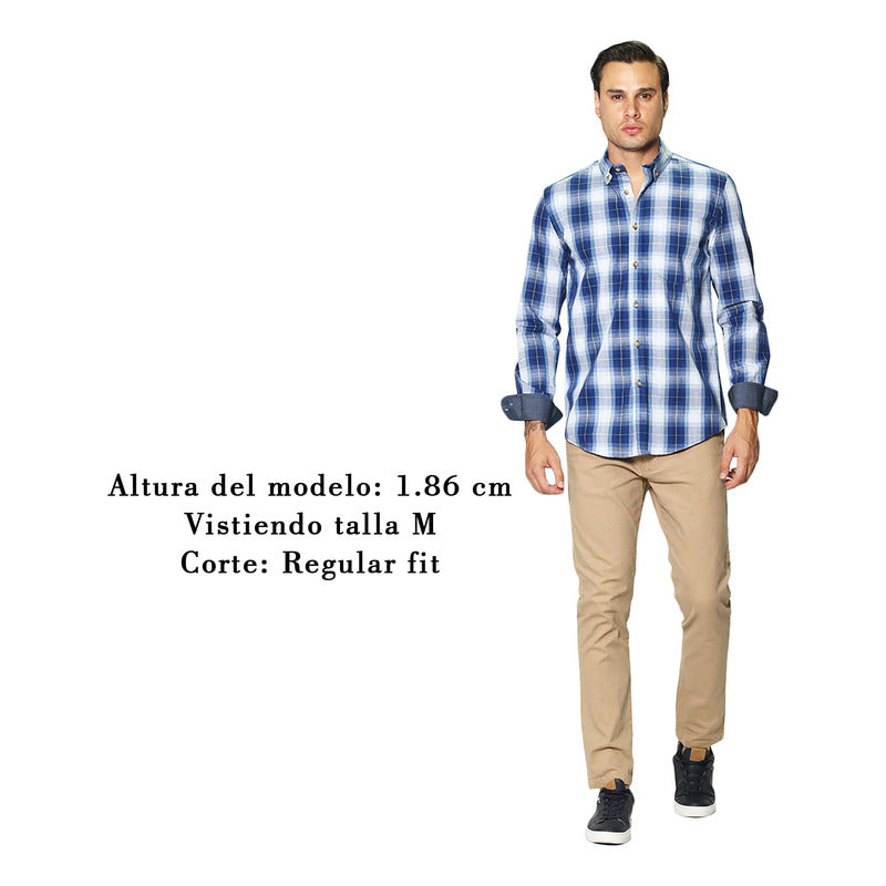 Camisa Para Hombre Regular Fit Mod. B45103 Marca Bobois®