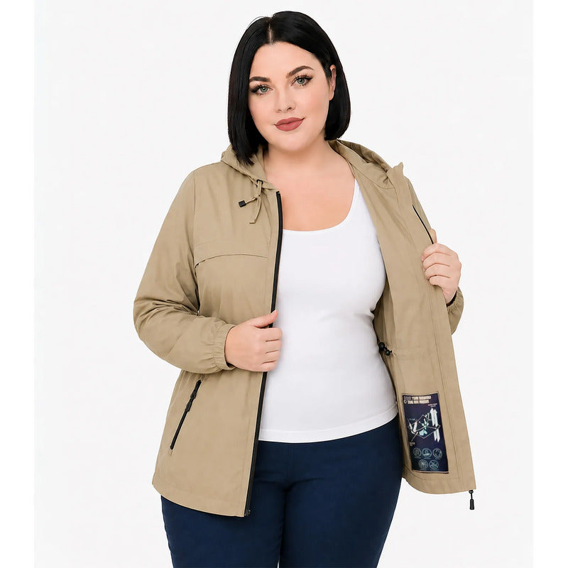 Chamarra Plus Size Para Mujer Dw90-pol9048xl Greenlander® Marrón Claro 1x Lisa