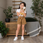 Short Para Niña Cintura Elástica Mod.3202 Marca Mayoral® Cacao Lisa 9 Años