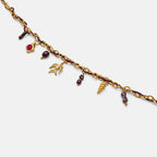 Collar De Mujer Cadena Entrelazada Estilo Bohemio Con Dijes Dorado