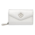 Cartera Elegante Para Mujer Mod. Ji 623 Marca Jaime Ibiza® Plateado Texturizado