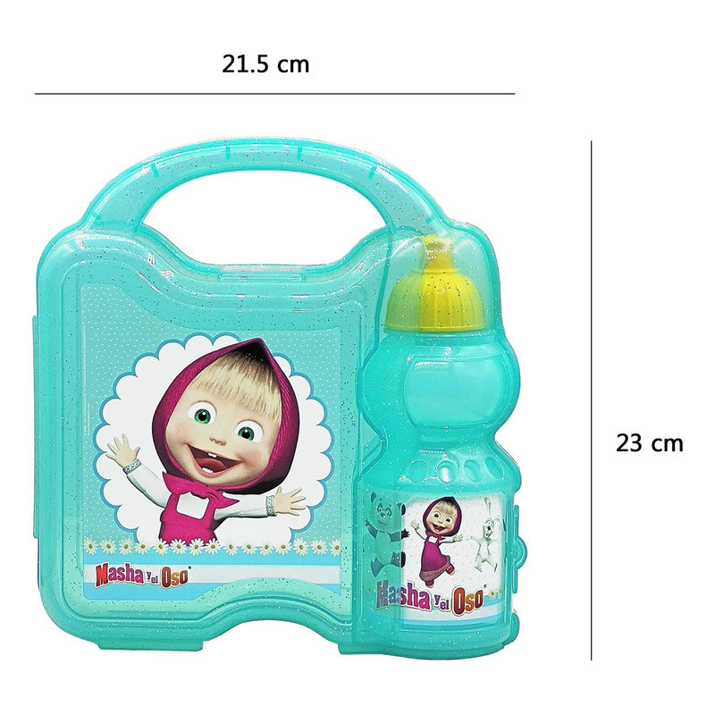 Lonchera Infantil De Plástico Con Botella Diseños Varios