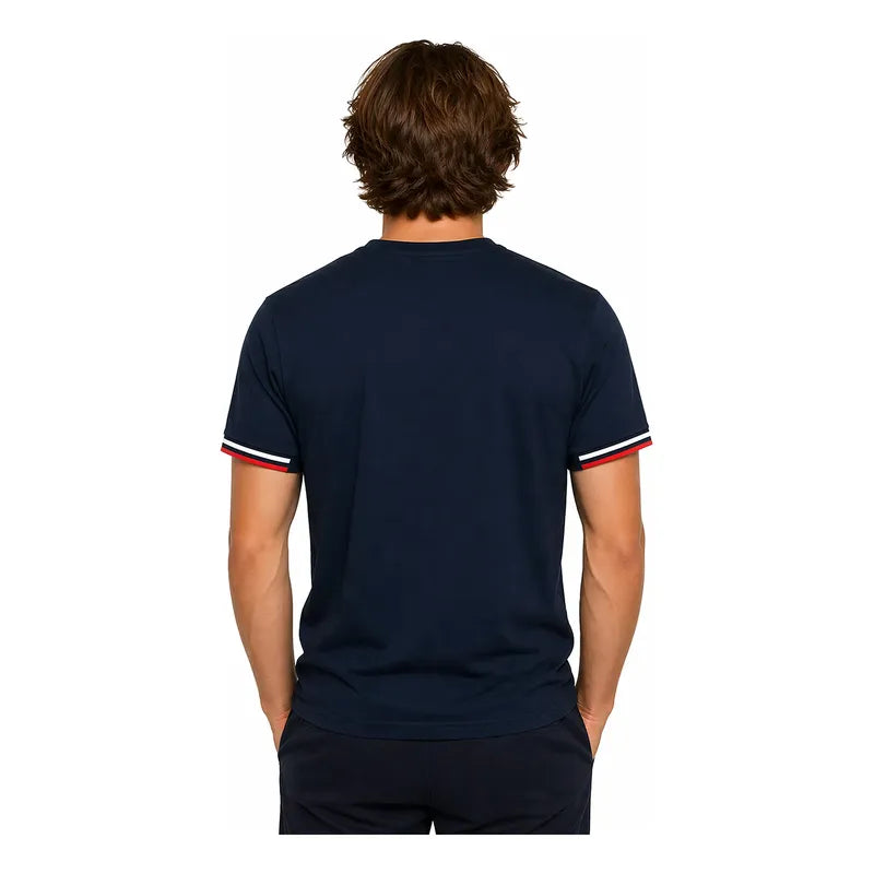 Playera Casual Para Hombre Mod. A61404 Marca Bobois® Azul Marino G Lisa
