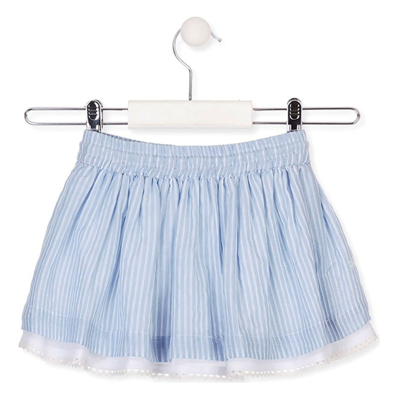 Falda Con Flores Bordadas Mod.016-7060al Marca Losan®