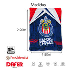 Frazada Ligera Super Suave Matrimonial Futbol Providencia® Equipo 500 G Chivas