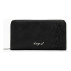 Cartera Mediana Con Bordado 26sayp2 Marca Desigual® Negro Floreado