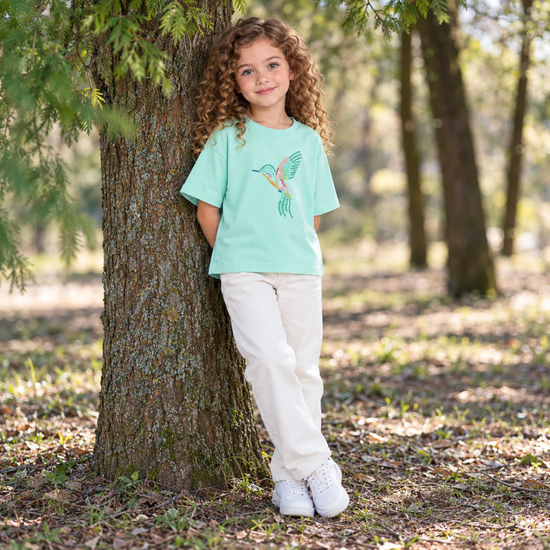 Blusa Casual Holgada Para Niña Mod.3016 Marca Mayoral® Anis Lisa 4 Años