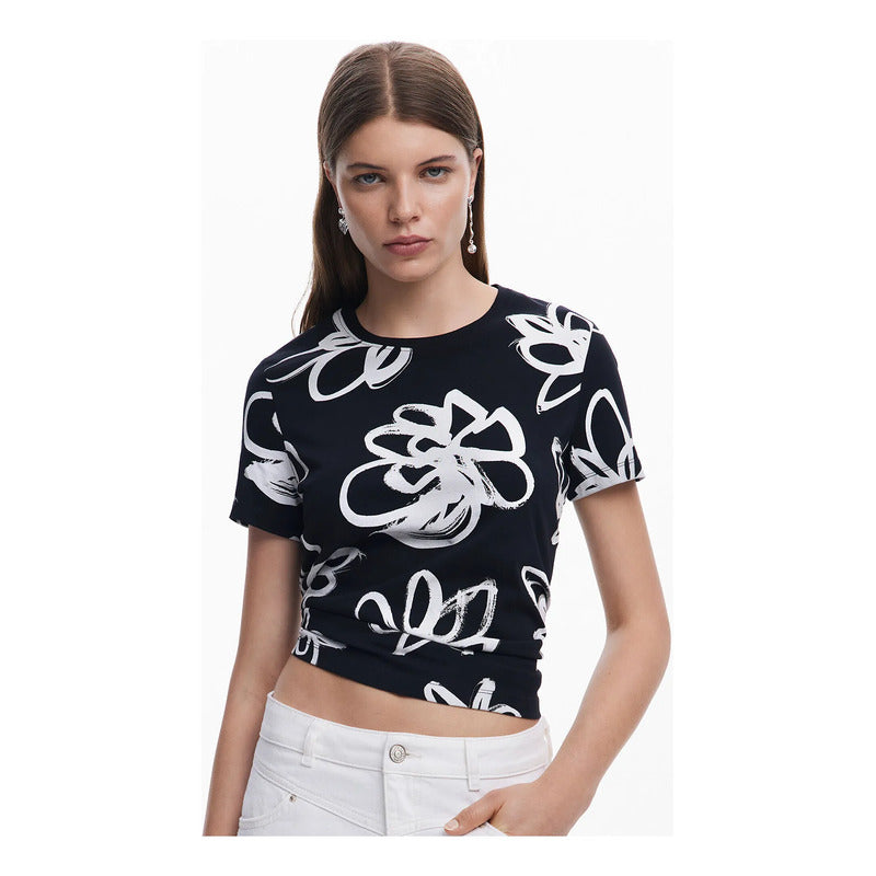 Blusa Casual Para Mujer Con Diseño Artístico Marca Desigual® Multicolor 25swtk26