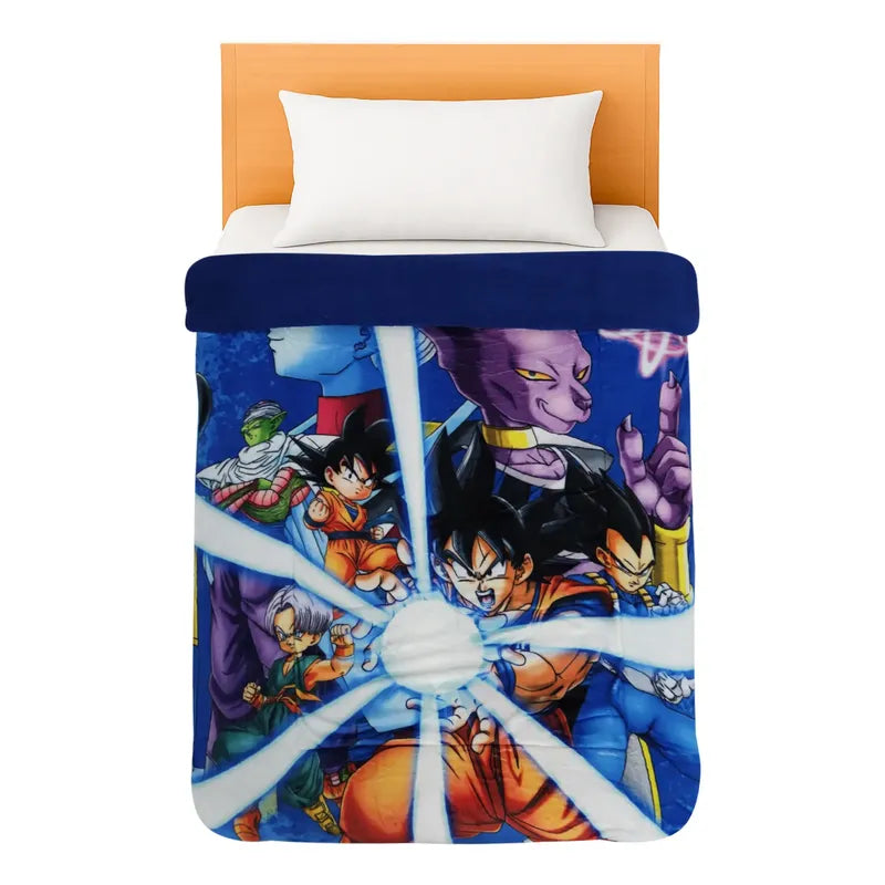 Cobertor Borrega Individual 1.50m X 2.00m Marca Providencia® Dragon Ball Z 1 Kg Multicolor