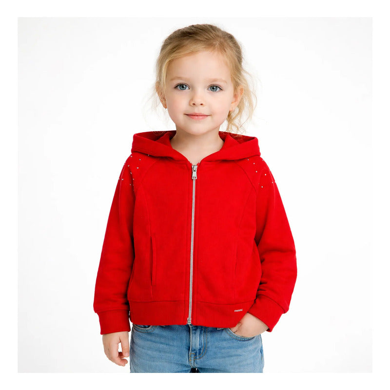 Sudadera Casual De Niña Mod.3468 Marca Mayoral® 2 Años Rojo Lisa