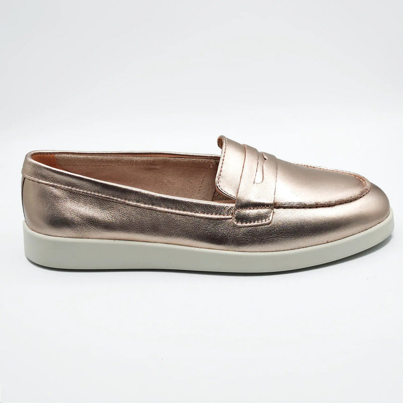 Mocasín Casual Para Dama Estilo 140601 Marca Flexi® Oro Rosa 25 Mx
