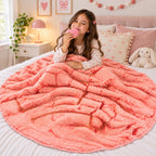 Frazada Divertida Circular Suave Marca Providencia® Rosa Concha Fresa