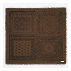 Chalina Chal Elegante Suave Para Mujer 130x130cm Marrón Geométrico Unitalla
