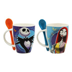 Taza De Porcelana 2pz Con Cuchara Diseño Animado 310ml
