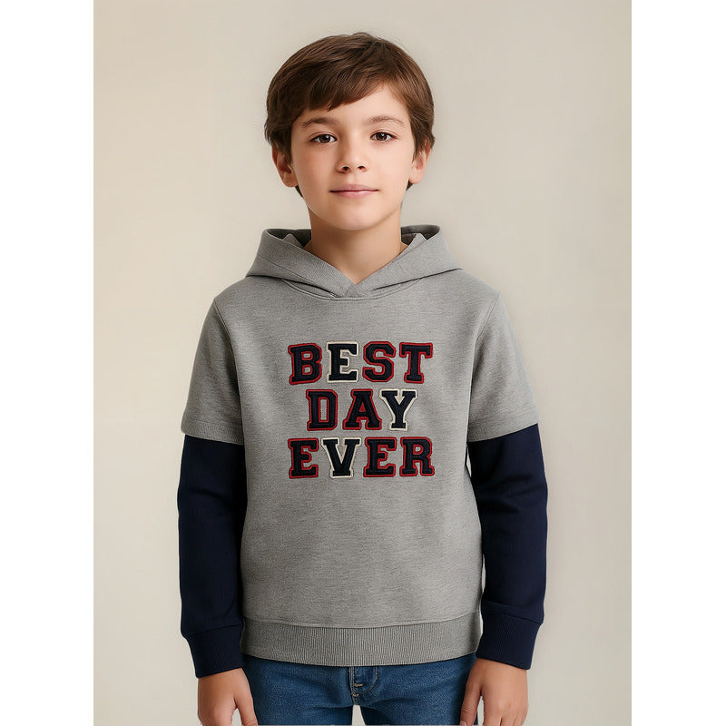Sudadera Doble Manga Larga Para Niño 7444 Marca Mayoral® 18 Años Gris Oscuro Lisa